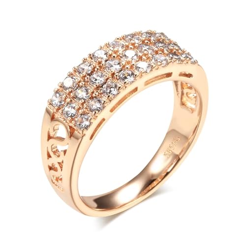 Bague en or rosé et zircon blanc, l'alliance idéale pour briller lors de vos fiançailles