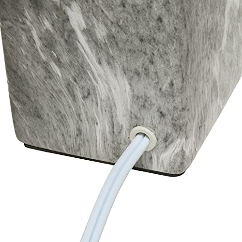 Simple Designs Lt2071-Bob Mini Petite Gray White Marbled Ceramic Bedside Table Lamp With Black Shade #TOP7