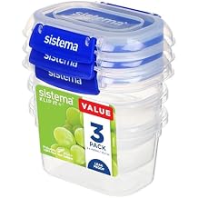 Sistema KLIP IT PLUS حاويات تخزين المواد الغذائية | 400 مل | 3 قطع مجموعة حاويات محكمة الإغلاق | ختم مقاوم للتسرب | مقاطع قفل سهلة | BPA-Free