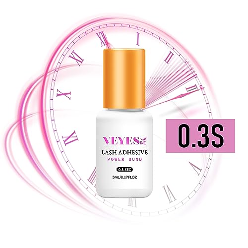 Veyes Inc Eyelash Extension Glue 0.3 Sec Drying (0.17Fl.oz / 5Ml)/Up To 8 Weeks Retention Lash Adhesive For Extension Professional Use Only #TOP1