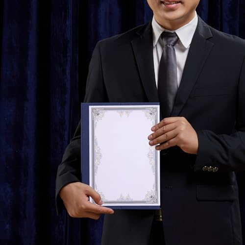 Papel para certificados de mérito para imprimir diplomas escolares azul paquete de 50 hojas 6