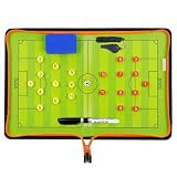 Boclay Fußball Taktiktafel Tragbar Trainer Taktikmappe Coachen Trainer-Mappe Fussball Coach-Board mit Magneten, Boardmarker, Schwamm, Pfeifen