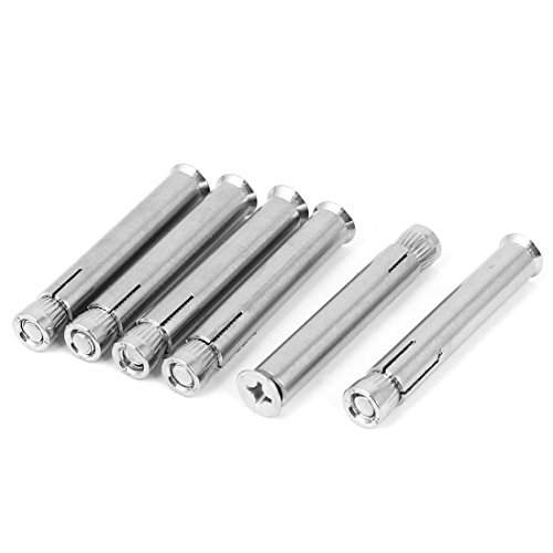 Aexit M6x60mm Flat Screws & Bolts Phillips Head Split Sleeve Expansion Anchor Bolts Anchor Bolts Fastener 6pcs