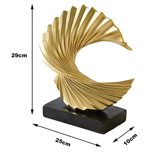 Felyhos Gold Wave Resin Statue Modern Abstract Home Decor Accents #TOP5