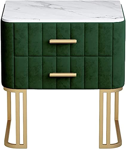 HJYBFA Mesita de Noche nórdica Metal y mármol, Ideal para Dormitorio y Sala de Estar (Color: G)