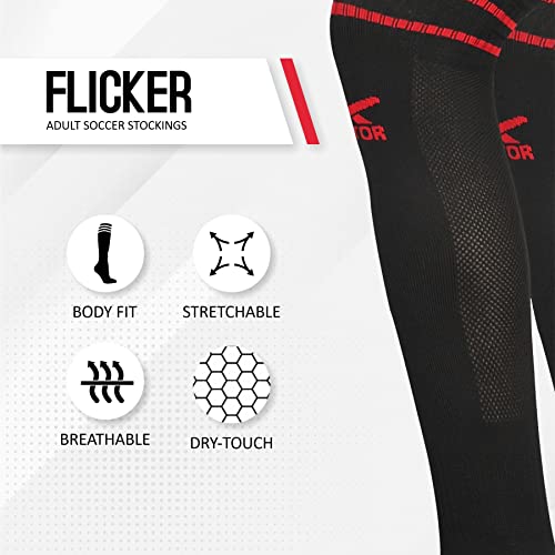 Image of Vector X Flicker Stockings | Nylon Mesh Stretchable Material Knee Length Unisex Pack of 1 Pair