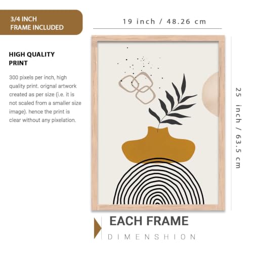 Image of kotart Painting for Wall Decoration - Modern Art Wall Decor Framed Painting for Living Room Bedroom - Framed Wall Posters /Paintings with Frame (11 x 14 inch, Multi) Set of 3 (Art 6, 19x25 inch)