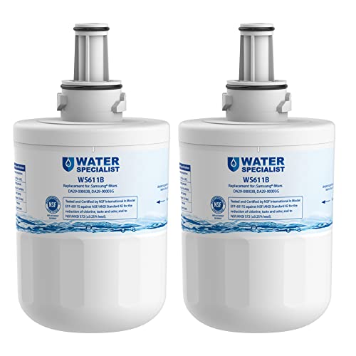 Waterspecialist DA29-00003G Refrigerator Water Filter, Replacement for Samsung DA29-00003G, DA29-00003B, Aqua-Pure Plus, RSG257AARS, RFG237AARS, HAFCU1, RS22HDHPNSR, WSS-1 (Pack of 2) -  WS611B-2