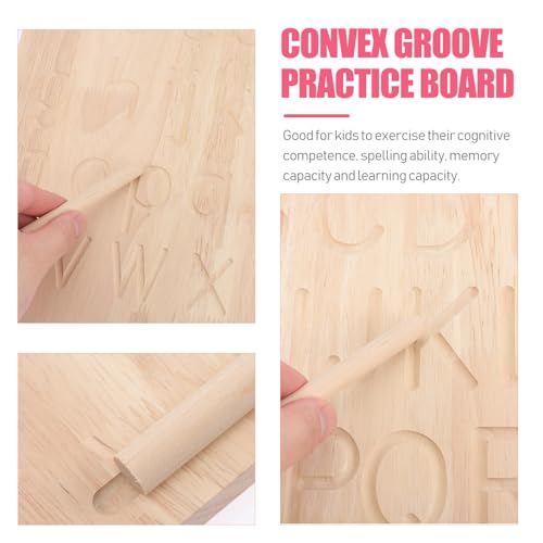 Tableau alphabet bois Montessori Hemobllo : planche traçage 26 lettres