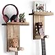 VINCOURNA Gitarrenhalter für die Wand, 2er-Set Gitarren Wandhalterung mit Regal, Wandhalterung Gitarre, Wandhalter Gitarre, Gitarrenhalter für Akustikgitarre, Bass, E-Gitarre, Ukulele - Karbonisiert S