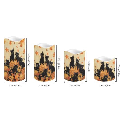 Image of Vintage Santa Christmas LED Flameless Candles | 4 Pack LED Flickering Battery Operated Color Changing Electric Pillar Candles for Living Room, cozy Christmas Decoration