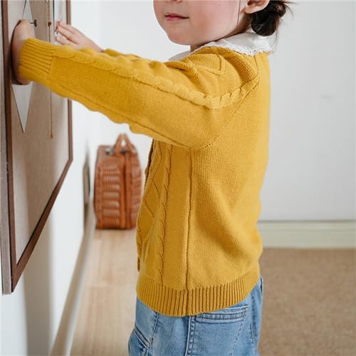 Girl Crochet Ribbed Knit Cardigan Crewneck Long Sleeve Fall Winter Sweaters Baby Button Soft Warm 数niform Coats4