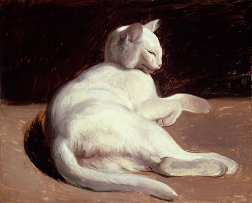 Impression d'art le chat blanc de Théodore Géricault pour décoration murale salon