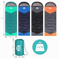 SWTMERRY - Schlafsack für 3-4 Jahreszeiten (Sommer, Frühling, Herbst, Winter) warmes und kühles Wetter – leicht, Jugendliche und Erwachsene zum Wandern, Rucksackreisen und Campen. – Ansicht 2