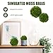 DOITOOL Green Moss Balls Decorative for Bowls - 4 Pcs Fake Moss Balls Faux Decorative Spheres for Bowl Fillers, Vase Filler, Wedding Decor, Table Arrangement, DIY Crafts (3.9