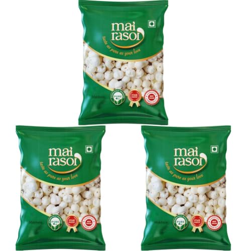 Image of Mai Rasoi Phool Makhana Indian Snacks Handpicked Lotus Seeds (100 Gm) (Pack of 3)