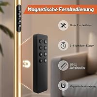 BBHome Stehlampe Wohnzimmer LED, 27W Deckenfluter LED Dimmbar mit 6W leselampe, 3000K-6500K Moderne Dimmbar Stehlampe mit Fernbedienung & Berührung für Wohnzimmer, Schlafzimmer, Büro, Gold – Ansicht 4