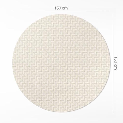 Tapis Vinyle Résistant à la Rayure ø150 cm Sol Cuisine Salon - 4