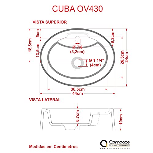 Kit Cuba OV43 C/Torneira Luxo 1195 Metal 1/4 Volta Compace Vermelho