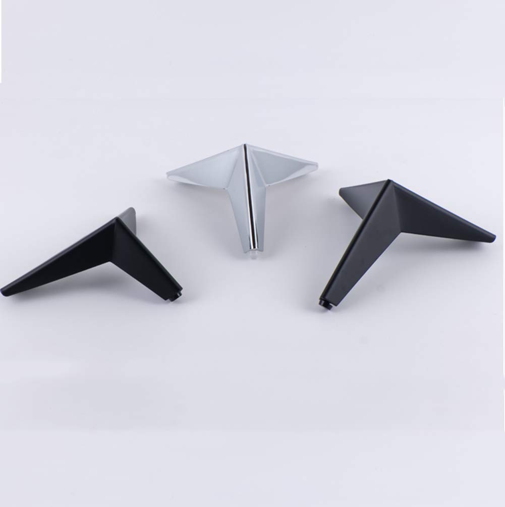 Mobili - Piedini angolari in Metallo, per Divano, tavolino, TV, Gambe di Sostegno, Argento Cromato, Nero Opaco, 10,2 cm, 12,7 cm, 15,2 cm, Nero, 105mm/4in