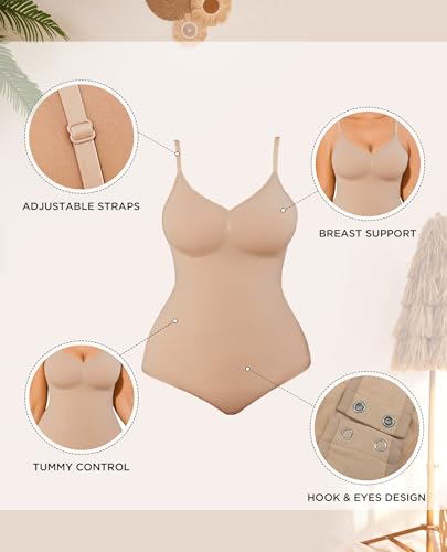 Image of Shapewear Tummy Control BodySuit Seamless Body Shaper Butt Lift Full Body Suit