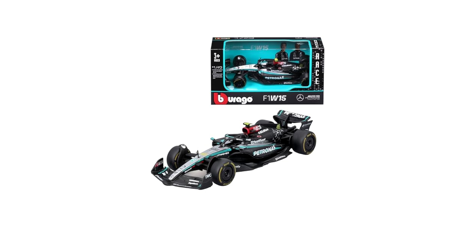 ミニカー MERCEDES AMG PETRONAS F1 Amazon.com: Bburago - Mercedes AMG Petronas W15 Lewis