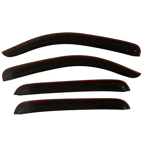 2005-2023 Tape-On Side Window Visor Deflectors for Toyota Tacoma Double Cab Smoke Tinted Rain Guards 2022 2021 2020 2019 2018 2017 2016 2015