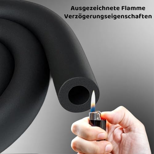 1 Stück Rohrisolierung Schaumstoff Schwarz Ø 22mm, Isolierung Heizungsrohre, Rohrisolierung Außenbereich, 1.8Meter Länge, Wärmedämmung für DIY Projekte, Fitnessgeräte und Werkzeuge