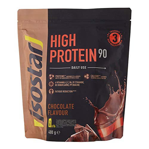 Isostar High Protein 90 Poudre pour Boisson Hyperprotéinée, Chocolat, 16 Boissons, 400 g – Image 4