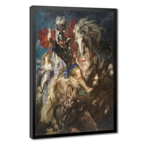 Impression sur toile Saint George et un dragon Rubens décoration murale salon bureau 50x76