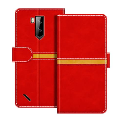 ESACMOT ���U�[�E�H���b�g�P�[�X Ulefone Armor X9 �Ƃ̌݊������� ���X�g���C�v�f�U�C�� �J�[�h���[�t�� �}�O�l�b�g���蒠�^�J�o�[ (���b�h)