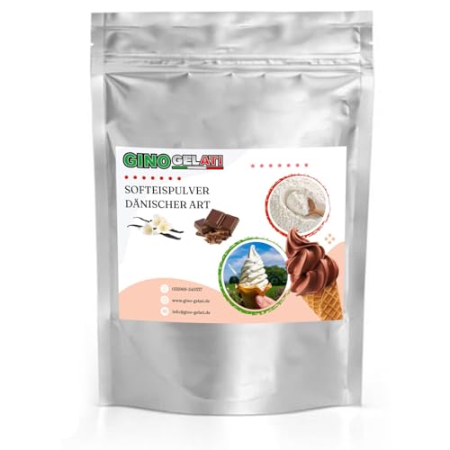 Gino Gelati Vanille Dänisches Softeis Pulver, verschiedene Geschmacksrichtungen, schnelle und einfache Zubereitung, Made in Germany, Natürliche Farbstoffe (10 Kg, Vanille Schoko)