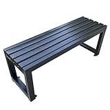 Outdoor-Gartenbank aus Metall, Terrasse, Sitzgelegenheit für Gärten und Parks, stilvolle 99,1 cm Veranda-Bank, wetterbeständige Gartenmöbel (Farbe: Schwarz)