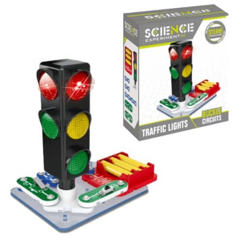 Buroku - Kit Educativo Semáforo Electrónico | Juego Stem Circuitos y Luces LED | Aprende Electricidad y Tráfico | Instrucciones Ilustradas | para Niños