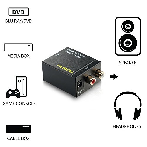 Musou Digital Optical Coax To Analog Rca Audio Converter Adapter With Fiber Cable #TOP5