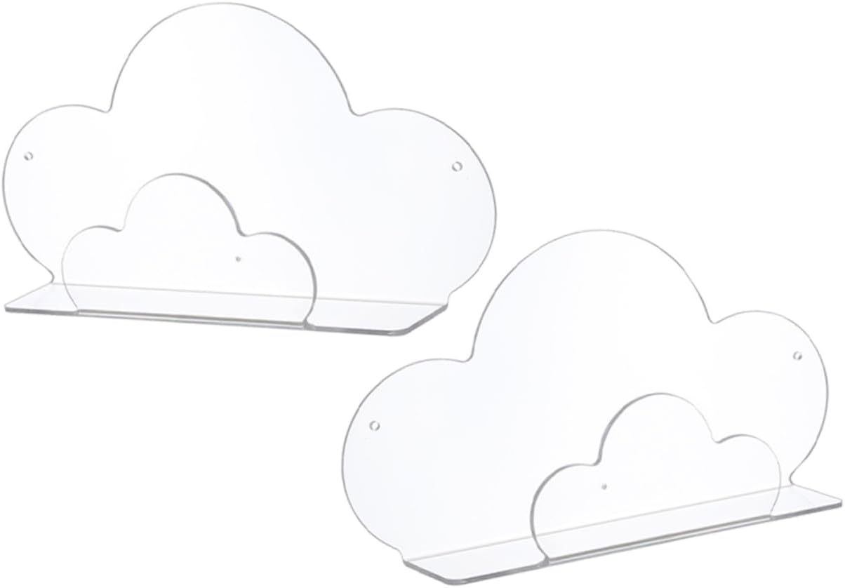 2pcs Wall Mounted Floating Shelves Compact Cloud Shape Storage Rack for Bathroom Kitchen and Living Room Organization Easy to Install and Versatile Home Decor