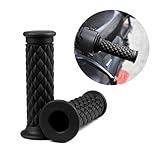 SOMUCH Motorcycle Grips, 7/8'' Universal Non-Slip Rubber Handlebars - Soft and Comfortable Handlebar Grips for Motocross, Scooter, Dirt Bike (Black), Standard