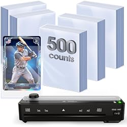 500ct Card Sleeves with Cards Protecting Machine for Trading Cards, Clear Sleeves 3" x 4" Protectors Fit for Standard Cards, Sports Cards, MTG Game Cards, Baseball Cards