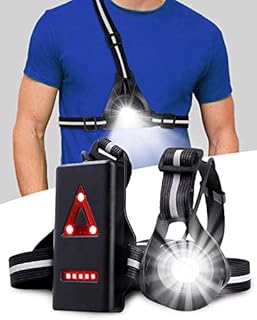 Victoper Running Lights for Runners Body Torch for Runners Lights 90° Adjustable Beam Angle, 360° Reflective Band,USB Rechargeable Waterproof Taillight 3 Modes for Night Runners Jogging Dog Walking