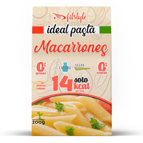 FITstyle Pasta Konjac Macarrones 200g | Pasta sin hidratos | Saciante y sin calorías | Ideal para dietas y perder peso | Apto para dietas Keto y Paleo
