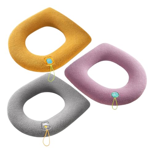 Unomor 4 Seasons Universal Toilet Seat Cover Warm Thick Removable Washable Padded Mat Easy to Carry Loop