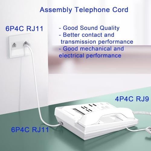 Menewstart 100Pack Telephone Modular Plug RJ9/RJ10/RJ22 4P4C Connector for Phone Line Cord, Compatible with Both Solid and Strandard Wire, for Assembly of Telephone handset Cords - 5
