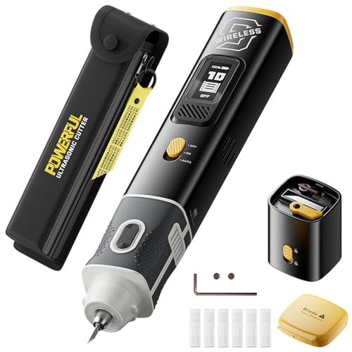 Wireless Ultrasonic Cutter, 40kHz Vibration & 2 Cutting Modes, Includes 50 Replacement Blades & Display Case, Multifunctional Sonic Knife For 3D Printing, Woodworking, Model Mods, Prototyping & DIY