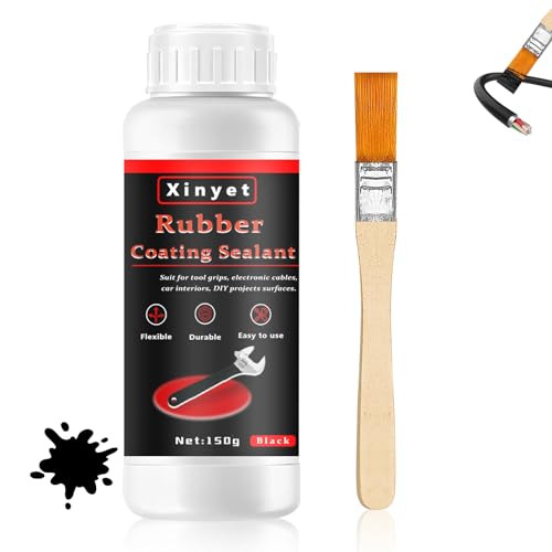 Xinyet 150ml Tool Dip Rubber Coating Rubber Dip for Tools Waterproof Flexible Peelable Protective Coating Black Slip Resistance Breathable for Pliers and Tools DIY Craft