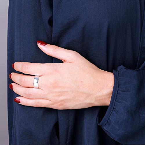 Women's Sterling Silver 950 Polished Silk Fit Wedding Band Ring 5MM3