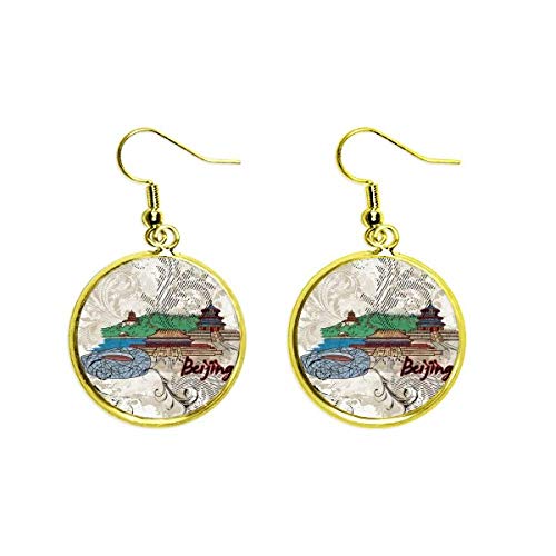 Pendientes Tian An Men Bird Nest dorados, el regalo perfecto de joyería para mujer