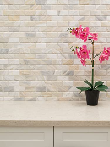 Msi Athena Gold 2Honed And Beveled Marble Mesh Mounted Mosaic Tile For Bathroom, Kitchen Backsplash, Accent Wall Tile, And Shower Wall Tile, Sample #TOP7