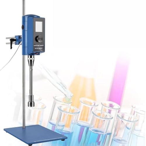 High Speed Homogenizer for Lab, Adjustable 2000-28000rpm, LCD Timer, Dispersant Emulsifier & High Shear Mixer, Perfect for 5-10000ml Samples, Reliable Laboratory Equipment