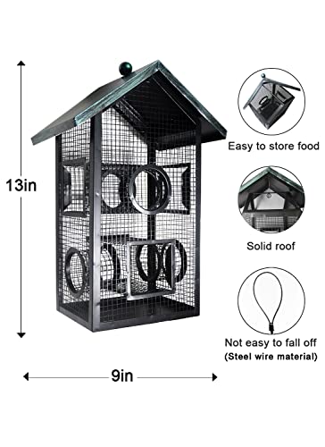 Yeuago Bird Feeder For Outdoor Bird Feeding, Steel Wire Bearing Is Not Easy To Break Hangable Iron Bird Feeder For Feeding Outdoor Wild Birds, For Outdoor And Garden Decoration For Yard Bird Watchers #TOP2