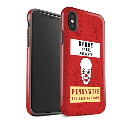 Glanz Hülle Für Apple iPhone XS Horrorfilm Inspiriert Clown Zirkus Poster Design Glänzend Stoßfest Bumper Hart Schutz Handyhülle Case